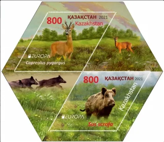 Kazakhstan 2021. Europa - CEPT. Endangered National Wildlife. Fauna. MNH