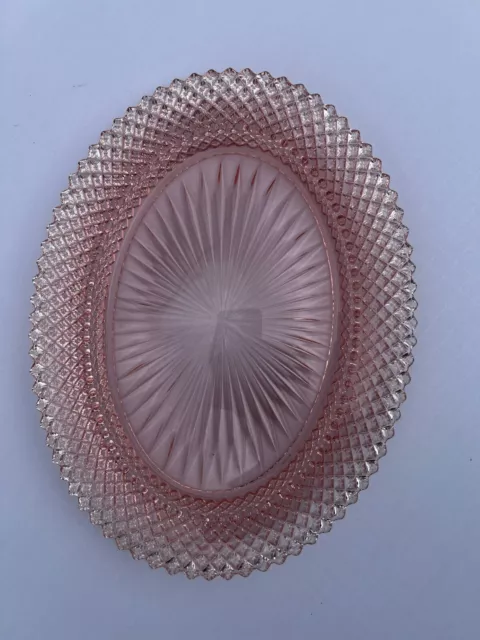 Anchor Hocking Miss America Pink Glass Oval Platter