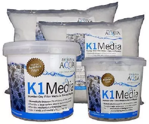 Evolution Aqua K1 Medien für Koi-Teichfilter verschiedene Mengen KOSTENLOSE BAKTERIENKUGELN