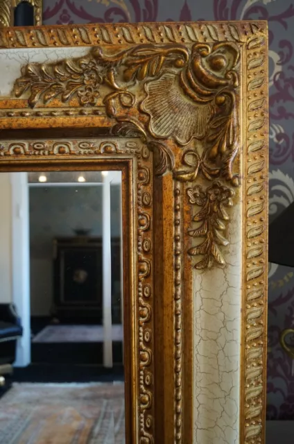 Miroir 154X94Cm Blanc Et Doré Ancien Baroque Pour Palais Cheminée D'un Château 3