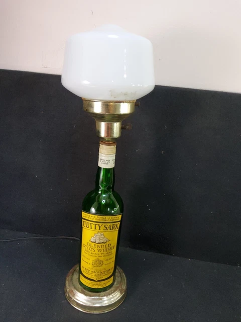Vintage Cutty Sark Bottle Made Into A Lamp Ship Whiskey Booze Bar Club Man Cave