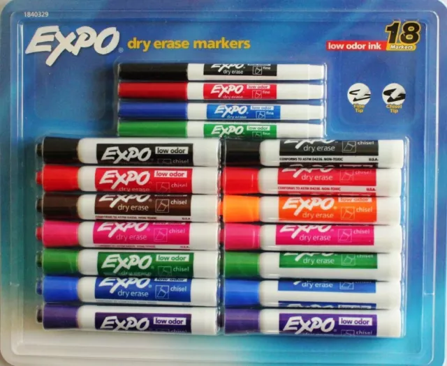 18 EXPO Dry Erase White Board Markers Whiteboard Markers brand new