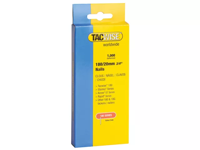Tacwise 180 18 Calibre 20mm Clavos (Paquete 1000) TAC0360
