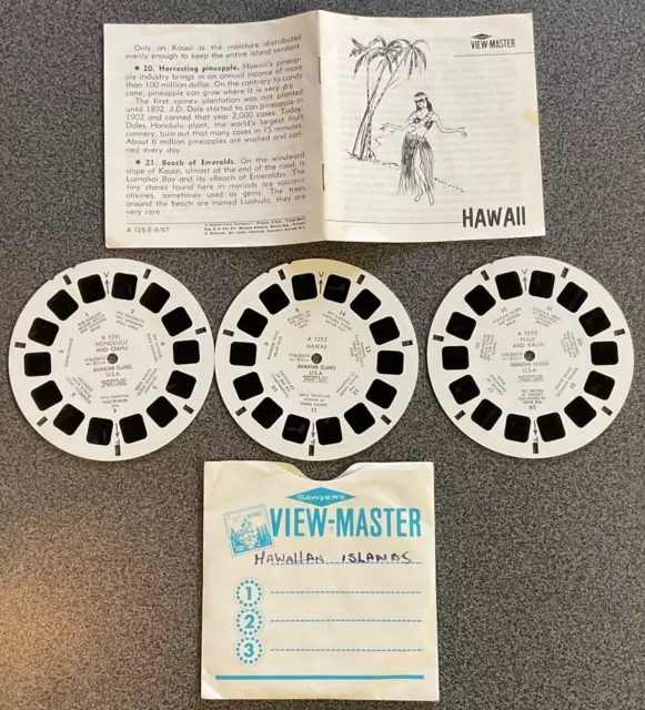 Hawaii,Hawaian Islands,Vintage Viewmaster Reels X 3 Full Set,A1251,52,53.