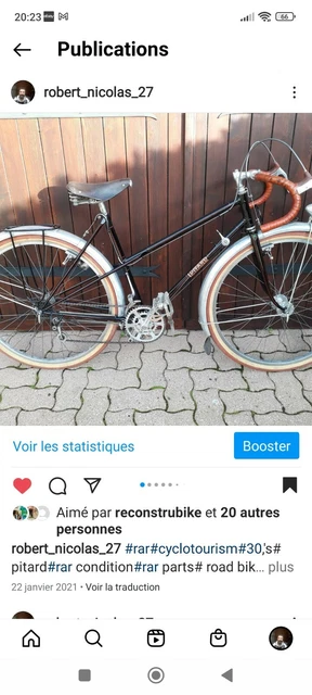 Rare Ancien velo cyclotourisme mixte pitard  état neuf old french  bike