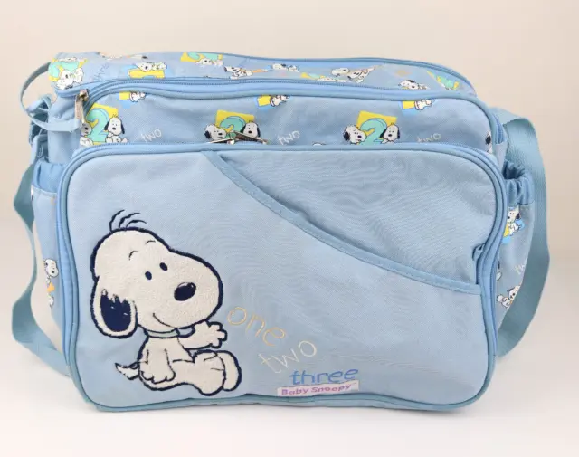 Vintage Baby Snoopy Diaper Bag  1990s Peanuts Shoulder Strap One Two Three