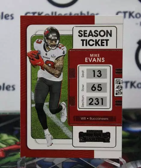 2021 Panini Contenders Mike Evans  # 92 Season Ticket Nfl Tampa Bay Buccaneers G