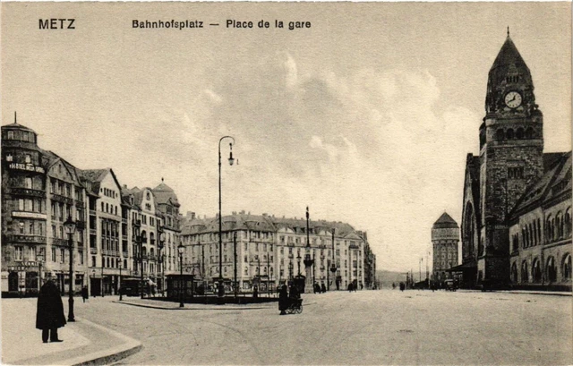 CPA AK METZ station square - Place de la gare (455268)