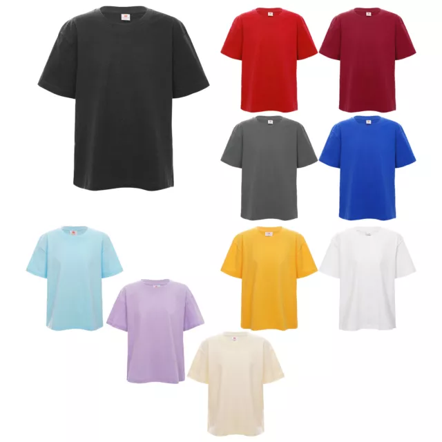 Kids Basic T-shirt Youth Shirts Plain Tee Girls Tops Cotton Unisex Loose Boys 2