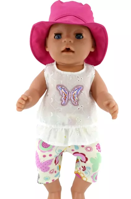 Dolls clothes for 17"Baby Born/18" American Girl/Our Generation TOP~LEGGINGS~HAT