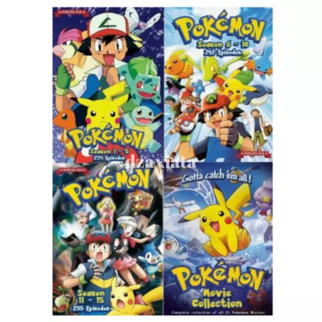 DVD Anime Pokemon Series Season 6 7 8 9 10 Epi 1-242 End English Dubbed  FedEx