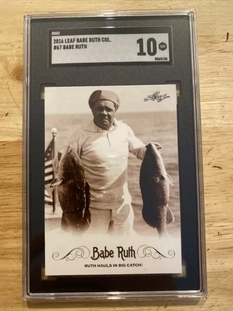 Babe Ruth SGC 10 MINT Leaf Great Bambino Collector Card Sultan Swat 2016 ❤️NYC