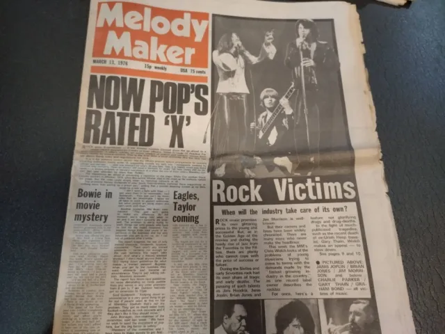 Melody Maker March 13 1976 Rock Victims David Bowie Slik 