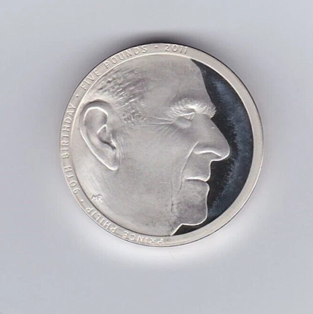 Boxed 2011 Royal Mint Prince Philip Silver Proof Piedfort £5 Coin + Cert.