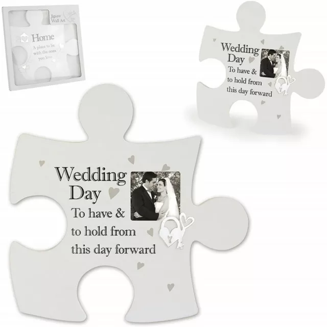 Said With Sentiment Jigsaw Photo Frame Wall Art Wedding Day Couples Gift Idea