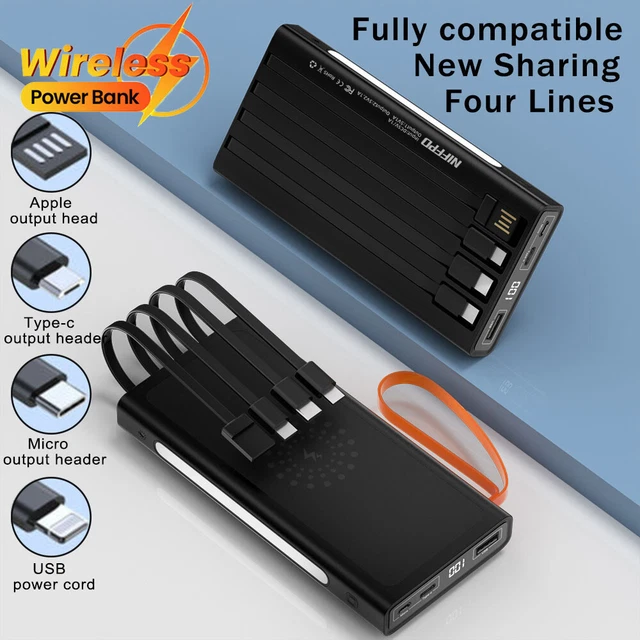 1000000mAh Qi Wireless Power Bank Portable Fast Charger for Cell Phone Chargers