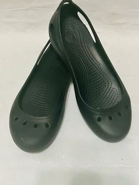 Crocs Women's Size 9 Kadee Ballet Flats Black Slip Resistant Rubber Water Shoes