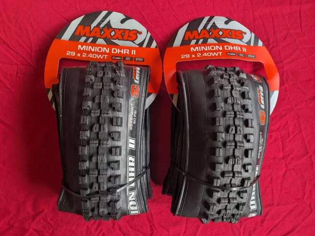 2X Maxxis Minion Tyres DHR II 29 x 2.4" WT Wide Trail 3C MaxxTerra EXO TR