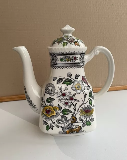 Wood & Sons Burslem “Dorset” Teapot Vintage Hand Engraved with Floral Design