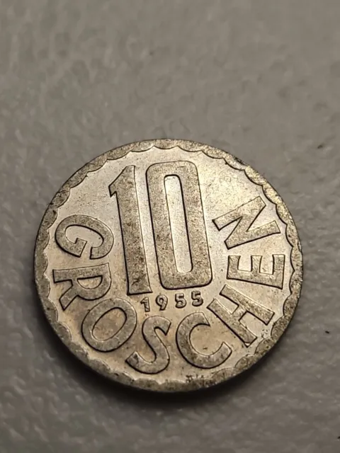 1955 Austria 10 Groschen Republik Osterreich  Coin
