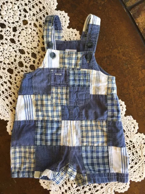 BABY GAP Boys Overalls OnePiece Shorts Size 3-6 Months Multicolor Blue