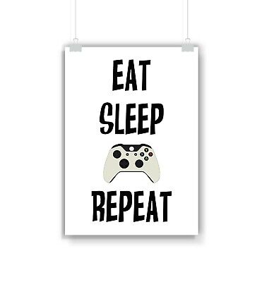 EAT Sleep XBOX ONE ripetere stampa, giochi, regalo, gamer, regali, POSTER, Arte