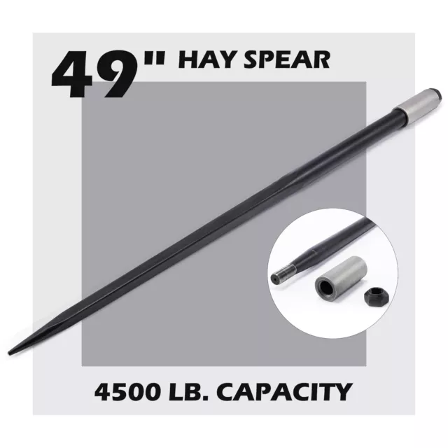 PREENEX Hay Bale Spear Pair 49in 4500lbs Cap Quick Attachments with Sleeves Nuts