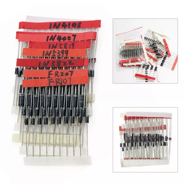 Diode Set 100Pcs 1N4148 1N4007 1N5819 1N5399 1N5408 1N5822 FR107 FR207 for DIY