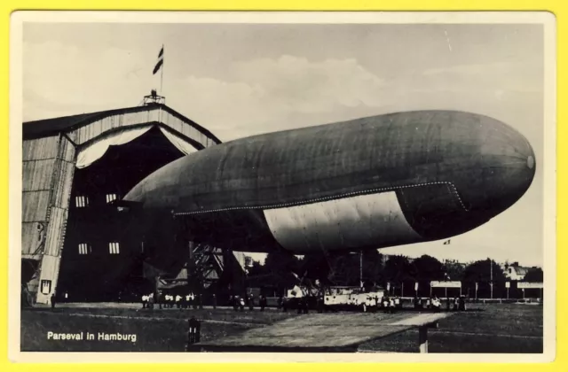 cpa ALLEMAGNE Aviation Le BALLON DIRIGEABLE "PARSEVAL" in HAMBURG Aérostat RARE