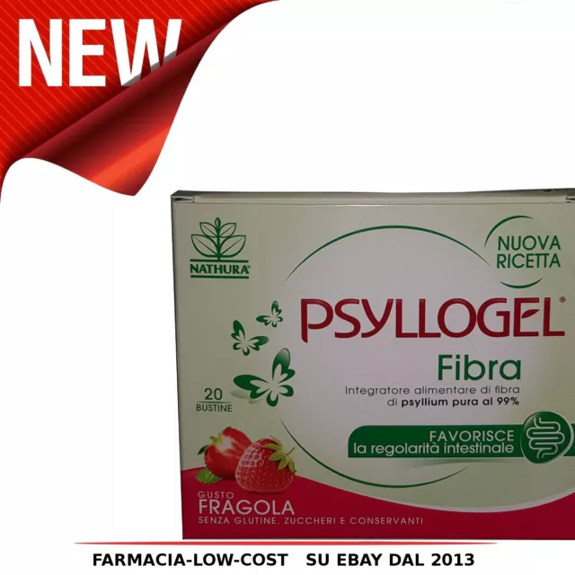 Psyllogel Fibra Gusto Fragola 20 Bustine (Bst) Senza Glutine,Zuccheri E Conserva