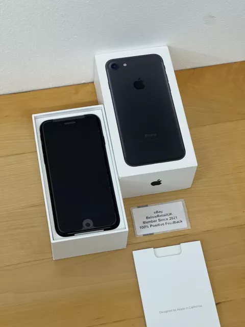 New Boxed Apple iPhone 7 32GB Black Unlocked - Genuine 100% Battery Health UK