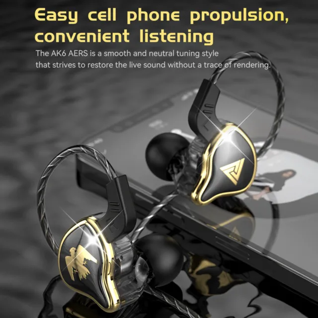 QKZ AK6 Ares Earphone Ergonomic Good Toughness Stereo Sound Music Earphone 3.5mm