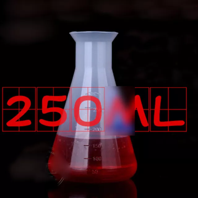 100/250/500ML PP Conical Erlenmeyer Flask Bell Mouth Lab Teaching Experiment 2