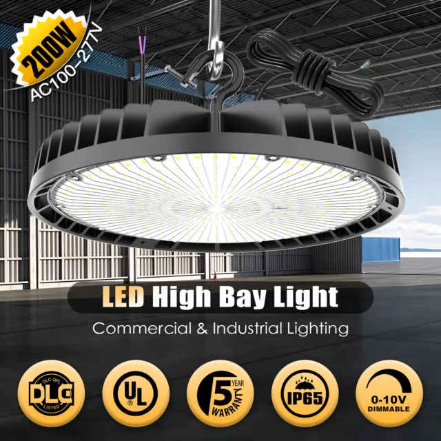 Upgrade 200W LED High Bay Light 30000lm (Eqv.650W MH/HPS) Warehouse Shop Lights