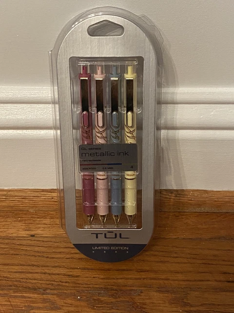 TUL Limited Edition Metallic Gel Pens Medium Point 0.8 mm Assorted Feather Pk 4