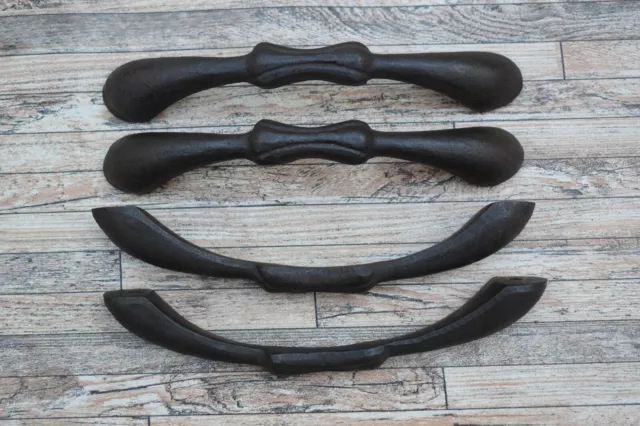 Vtg Cast Iron Drawer Cupboard Door Pulls Handles Rustic Tools Farm Barn Deco 4pc