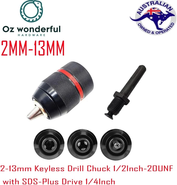 CEVIZ 2-13mm Keyless Drill Chuck 1/2-20UNF Self-Locking Chuck Impact