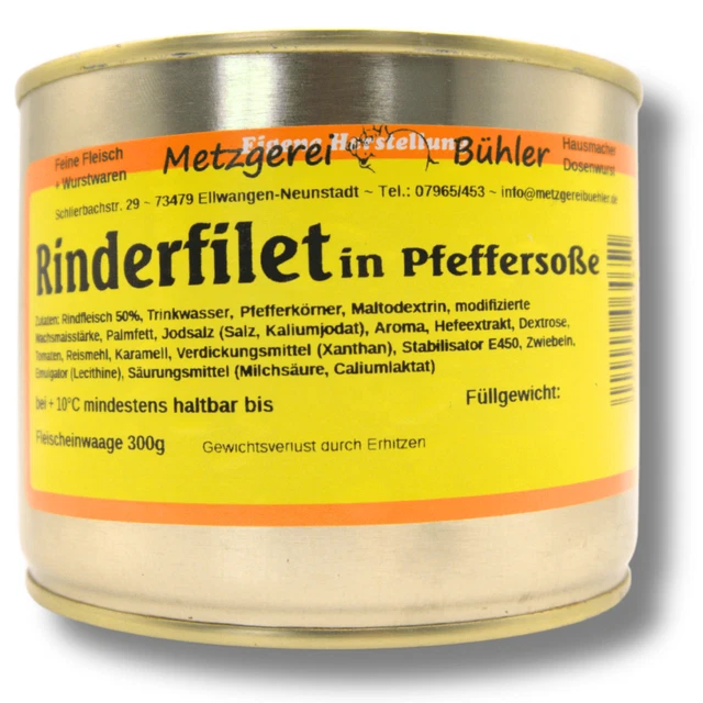 Filetto di manzo in salsa di pepe 600 g piatto pronto gourmet conserve di carne macelleria