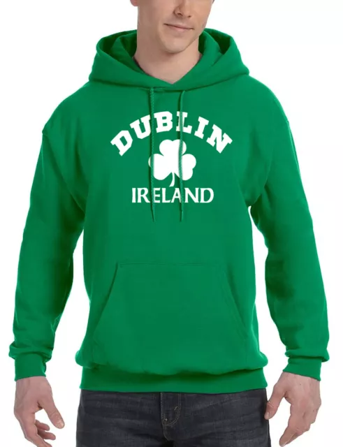 New Men's Dublin Ireland Green Hoodie St. Patrick's Irish Beer Leprechaun V507