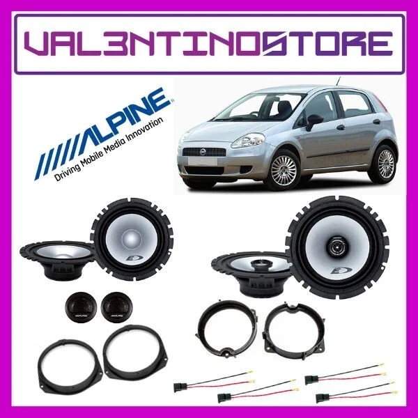 Kit 6 Casse Altoparlanti Alpine - Fiat Grande Punto Anteriori e Posteriori 165mm