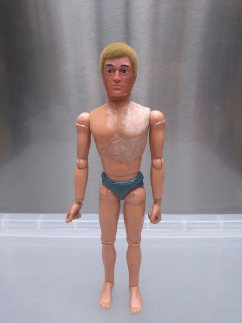 VINTAGE ACTION MAN Figure Blonde Hair Blue Pants Eagle Eyes
