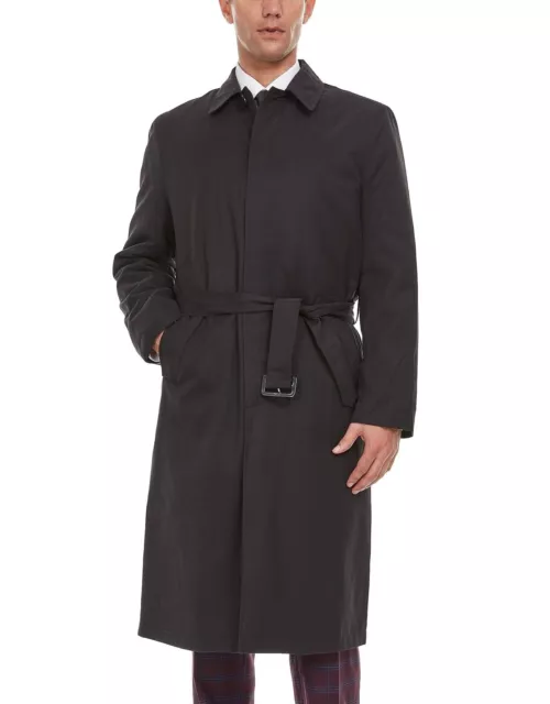 Adam Baker Men's Single Breasted Belted Trench Coat All Year Round Raincoat