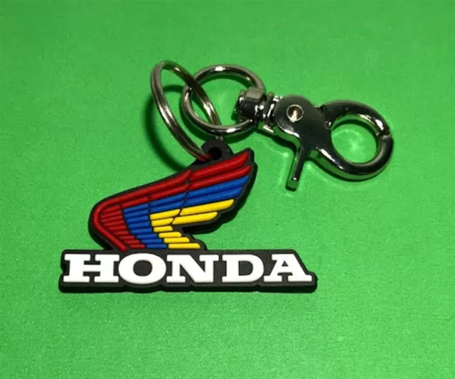 For Honda Wing Rubber Keychain Key Ring Motorcycle Bike Racing Red Blue Yellow