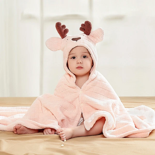 Baby Wrap Blanket Multi-purpose Comfortable Cartoon Animal Baby Bath Towel