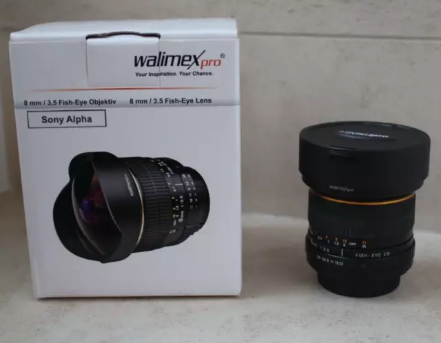 Obiettivo Walimex Pro 8mm f/3.5 Aspherical Fisheye CS per Sony alpha A fish-eye