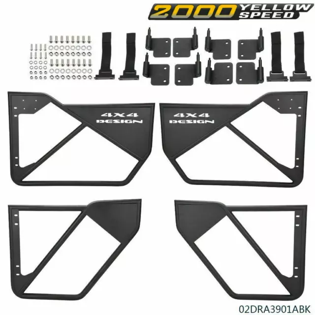 Front + Rear Side Iron Tube Doors Fit For 2007-2017 Jeep Wrangler JK 4Door USA