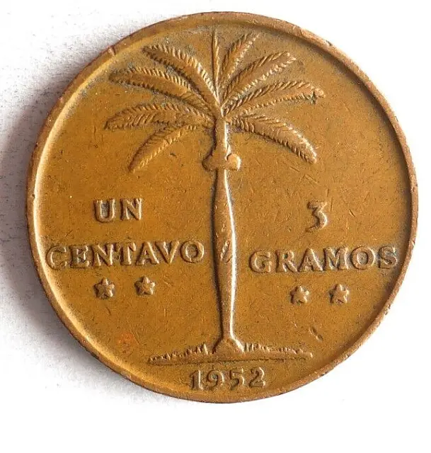 1952 DOMINICAN REPUBLIC CENTAVO - AU - Hard to Find Low Mintage Coin - Lot #J8