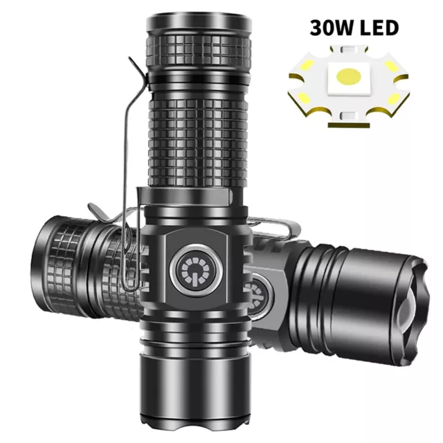 2 Pack LED Flashlight Tactical Light Super Bright Torch USB Rechargeable Lamp US