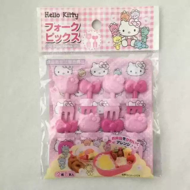 Sanrio Hello Kitty Food Picks Fruit Cocktail Mini Forks Bento Party Pink 8pc