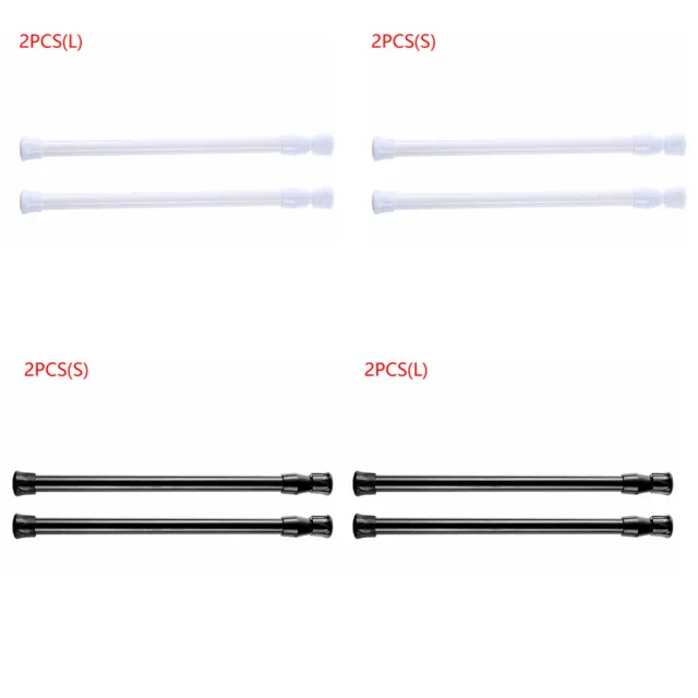 2 Tension Rod Short Spring Loaded Adjustable Curtain Rods Expandable Pole 10-20" 2